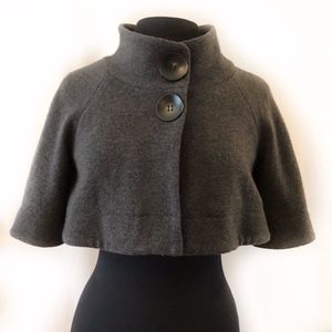 Theory Cropped Capelet in Charcoal - P